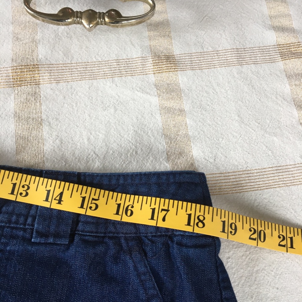 🎁2/$12 SZ16 WHITE STAG LIGHTWEIGHT BLUE DENIM ZIPPER FRONT 76% COTTON CAPRIS - Picture 12 of 13